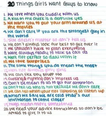 To girls do what want guys 10 Things