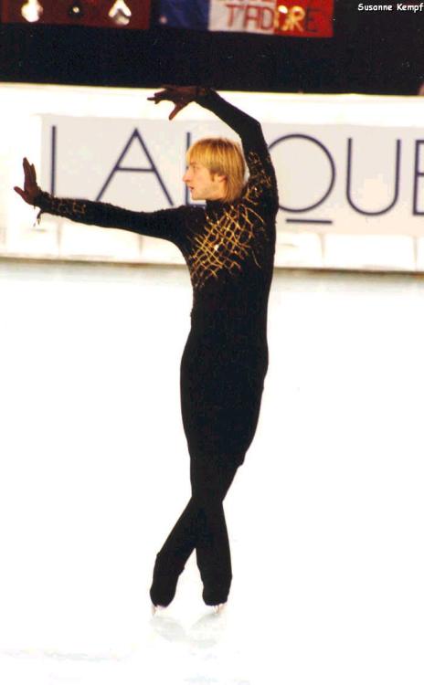 Evgeni Plushenko: three time world champion, 2006 winter olympics gold medalist, five-time European Champion, a four-time Grand Prix Final gold medalist and a seven-time Russian National Champion. Out of that, he was my teenage crush. I just LOVE that costume.